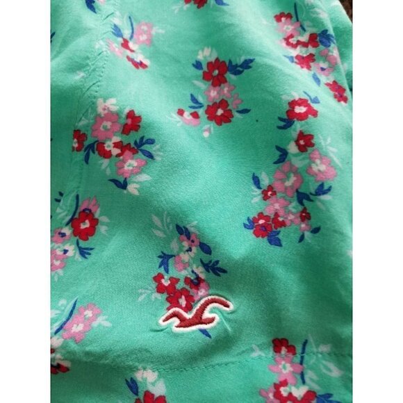 Hollister Women's Beach Summer Crop Tank Top Size (S) Green Floral Open Back - Picture 7 of 10